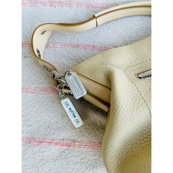 Y2K Coach 1429 Pebbled Leather Hobo Shoulder Bag Butter Yellow - Picture 7 of 11